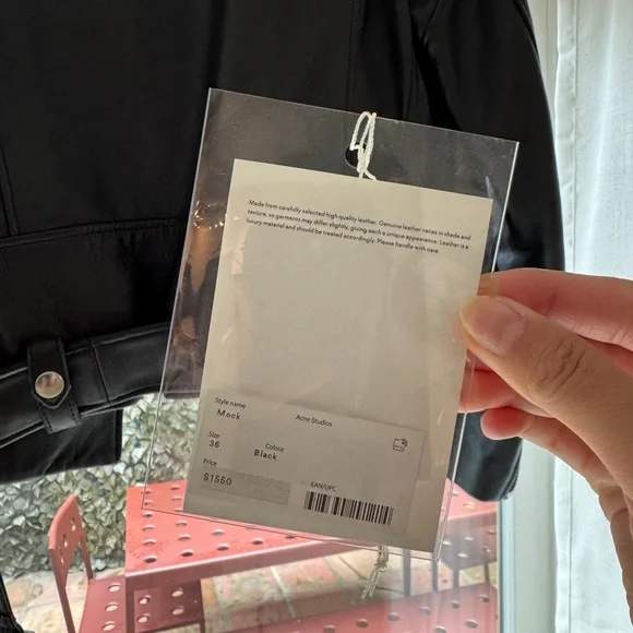 Acne Black Leather Jacket - Mock Style